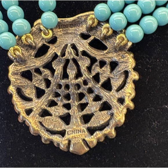 Heidi Daus Turquoise-Style Bead Statement Pendant Necklace‎ Art Nouveau - Picture 7 of 16